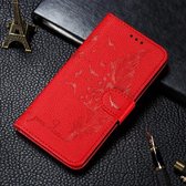 Voor Xiaomi Mi 11 Ultra Litchi Textuur Veer Embossing Patroon Horizontaal Flip Leren Hoesje met Houder & Kaartsleuven & Portemonnee & Fotolijst & Lanyard (Rood)