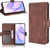 Voor Blackview A70 (2021) Skin Feel Kalfspatroon Horizontale Flip lederen tas met houder & kaartsleuven en fotolijst (bruin)