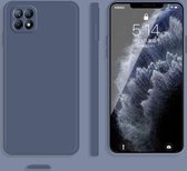 Voor OPPO Reno4 SE effen kleur imitatie vloeibare siliconen rechte rand valbestendige volledige dekking beschermhoes (grijs)