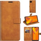 Voor Wiko Y62 Retro Kalfspatroon Gesp Horizontale Flip Leren Case met Houder & Kaartsleuven & Portemonnee (Geel)