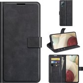 Voor Samsung Galaxy A22 4G Retro Kalfspatroon Gesp Horizontale Flip Leren Case met Houder & Kaartsleuven & Portemonnee (Zwart)