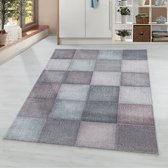 Modern laagpolig vloerkleed Ottawa - roze 4202 - 240x340 cm