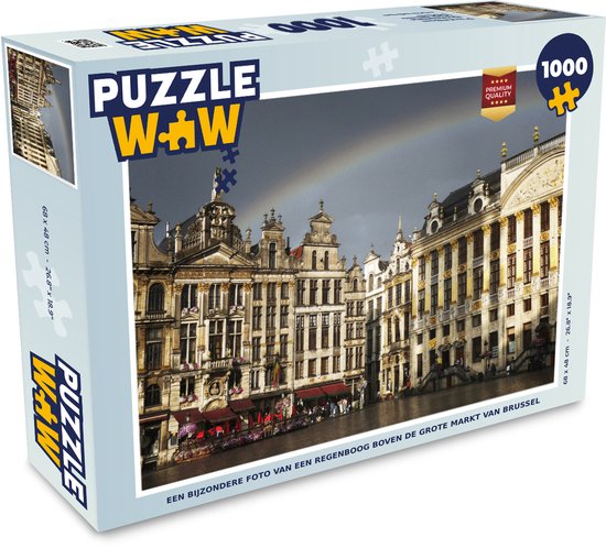 Puzzle Grand Place de Bruxelles 1000 pièces - Une image spéciale d'un  arc-en-ciel... | bol.com