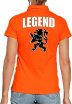 Legend Holland supporter poloshirt - dames - oranje met leeuw - Nederland fan / EK / WK polo shirt / kleding XS