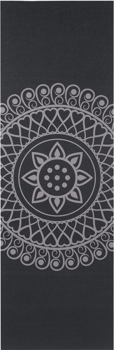 Yogamat sticky extra dik mandala zwart - Lotus - 6 mm