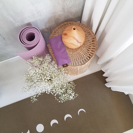 Tapis de yoga écologique collant extra épais lune vert foncé - Lotus | 6 mm | tapis de fitness | tapis de sport | tapis de Pilates