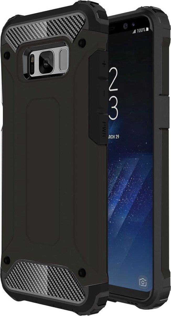 Mobigear Hoesje geschikt voor Samsung Galaxy S8 Telefoonhoesje Hardcase | Mobigear Outdoor Backcover Shockproof | Schokbestendig Galaxy S8 Telefoonhoesje | Anti Shock Proof - Zwart