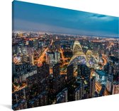 Canvas Schilderij Luchtfoto van de miljoenenstad Beijing - 80x60 cm - Wanddecoratie