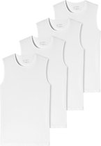 Schiesser Heren Tank Top / Onderhemd met ronde hals 4er-Pack - 95/5 - Organic Cotton