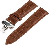 Leer Smartwatch bandje - Geschikt voor  Samsung Galaxy Watch 42mm luxe leren band - bruin - Horlogeband / Polsband / Armband