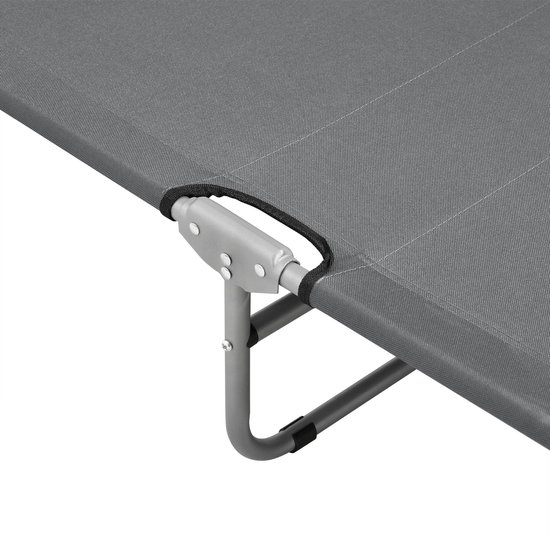 Transat Chaise Longue Inclinable Réglable en 5 Positions Bain de Soleil Design avec Anses de Transport Capacité de Charge 110 kg Acier Polyester Argenté Mat Gris Foncé [casa.pro]