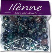 Ilènne - Glaskralen mix - rond mix - 11 mm - 125 gram -kralen hobby volwassenen