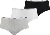 PUMA Ladies Mini Short Pack de 3 - Blanc / Gris / Noir - Taille L