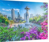 De Bongeunsa Tempel in het Gangnam District van Seoul - Foto op Plexiglas - 90 x 60 cm