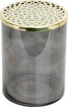 Vaas met Deksel voor Bloemen - Bloempot - Grijs - 15x15x20cm - Cilindrisch Glas