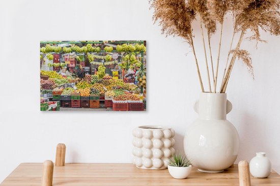 Un étal de fruits et légumes frais sur le marché en Colombie toile 30x20 cm - petit - Tirage photo sur toile (Décoration murale salon / chambre)