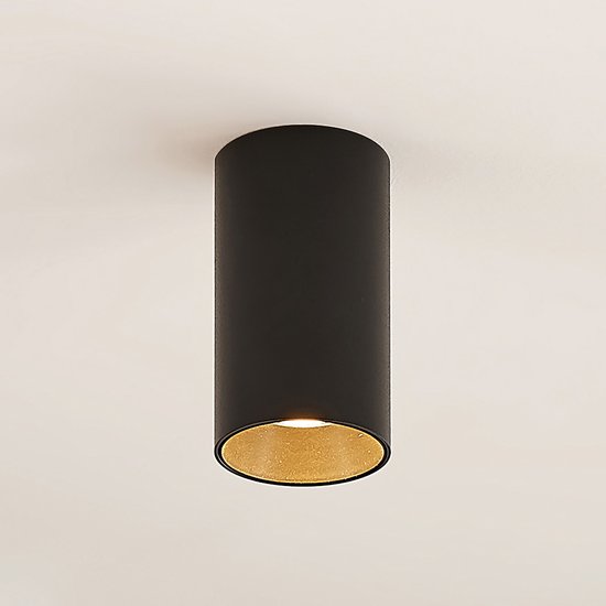 Arcchio - plafondlamp - 1licht - Aluminium - H: 10.5 cm - GU10 - zwart
