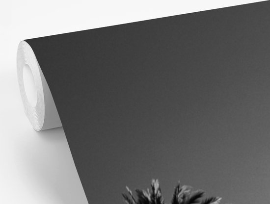 Papier peint photo Tenerife - La Orotava avec vue sur le volcan El Tei à Tenerife - Zwart- Wit largeur 195 cm x hauteur 240 cm - Impression photo sur papier peint vinyle (disponible en 7 formats) - chambre/séjour/bureau