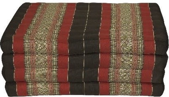 Fine Asianliving Thais Kussen Matras Gevouwen 80x200cm Mat Kussen XXXL Zwart Rood Meditatie Mat Matras van Fine Asianliving — afbeelding 5