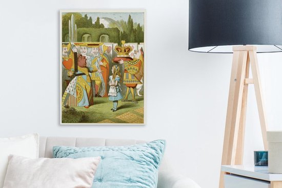 Peintures sur toile - Illustration du conte de fées Alice au pays des merveilles - 30x40 cm - Décoration murale