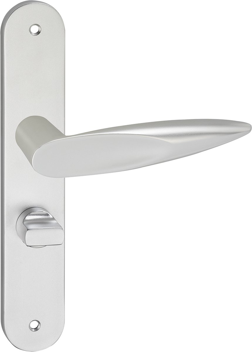 Impresso Sutton Deurklink – Deurbeslag – Ovaal – Deurschild met Schroeven en Toiletsluiting – Aluminium