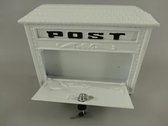 Brievenbus - wandbrievenbus - post - rustiek - wit - 29 cm hoog