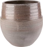 Bloempot voor Binnen en Buiten - Plantenbak - Plantenpot - Greige - 17x17xh17cm - Rond Aardewerk
