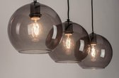 Lumidora Hanglamp 73124 - 3 Lichts - E27 - Zwart - Grijs - Metaal