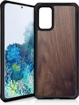Samsung Galaxy S20 Plus Hoesje - ITSkins - Level 2 HybridFusion Serie - Hout Backcover - Dark Wood - Hoesje Geschikt Voor Samsung Galaxy S20 Plus