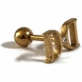 Helixpiercing piercing fantasie goudkleurig chirurgisch staal 11mm 6mm 1.2mm