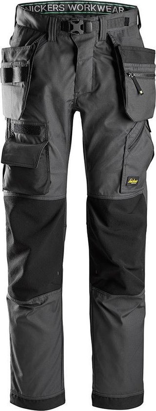 Snickers Workwear FlexiWork, pantalon Floorlayer + avec poches holster anthracite taille 52