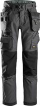 Snickers FlexiWork Vloerleggersbroek+ Stretch 6923 - Mannen - Staalgrijs/Zwart - 52