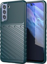Samsung Galaxy S21 FE Hoesje TPU Thunder Design Back Cover Groen