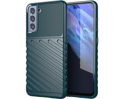 Thunder Design Hoesje Geschikt voor Samsung Galaxy S21 FE | Back Cover | Schokbestendig | Dunne Hoes | Flexibel TPU | Groen