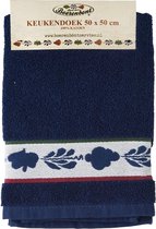 Boerenbont keukendoek uni blauw