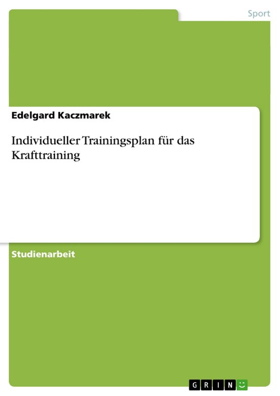 Individueller Trainingsplan für das Krafttraining - cover