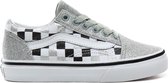 Vans - Meisjes Sneakers Vans Old Skool (Glitter Checkerboard) - Zilver - Maat 27