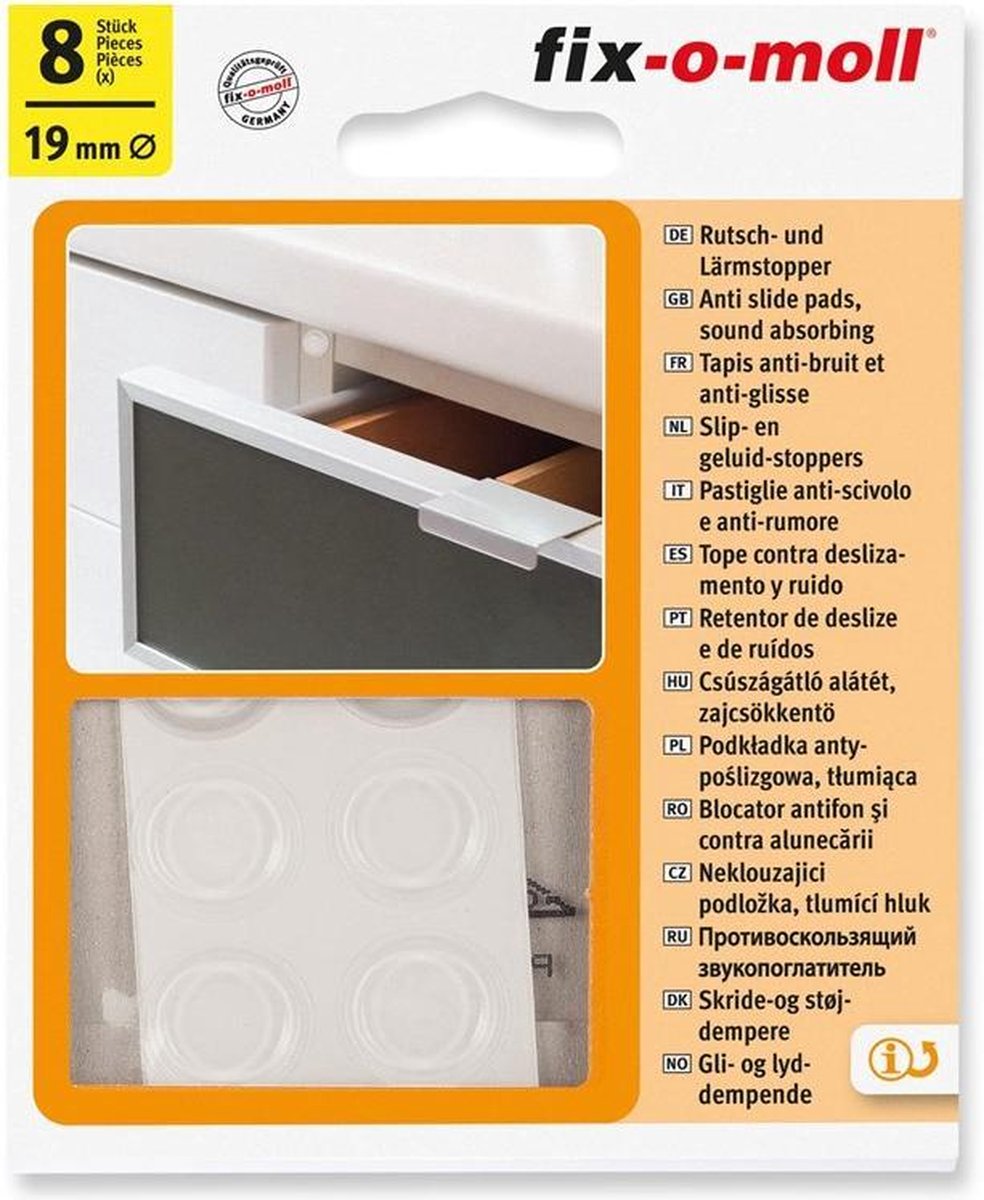 Fix-o-moll Slip- en geluidsdempers Ø19mm 8 stuks in pakje