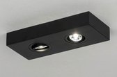 Lumidora Opbouwspot 73301 - 2 Lichts - Ingebouwd LED - 6.0 Watt - 600 Lumen - 2700 Kelvin - Zwart - Metaal - Badkamerlamp