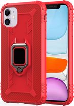 Apple iPhone 12 Mini Hoesje - Mobigear - Armor Ring Serie - TPU Backcover - Rood - Hoesje Geschikt Voor Apple iPhone 12 Mini