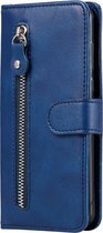 Mobigear Telefoonhoesje geschikt voor Huawei P Smart (2020) Hoesje | Mobigear Zipper Bookcase Portemonnee | Pasjeshouder voor 3 Pasjes | Telefoonhoesje voor Pinpas / OV Kaart / Rijbewijs - Blauw