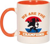 We are the champions beker / mok wit en oranje - 300 ml - oranje supporter / fan
