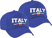2x stuks Italie / Italy landen pet / baseball cap blauw volwassenen