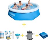 Bestway Zwembad - Fast Set - 244 x 66 cm - Inclusief WAYS Onderhoudspakket, Filterpomp & Grondzeil