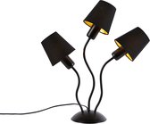 QAZQA wimme - Design Tafellamp met kap - 3 lichts - H 51 cm - Zwart - Woonkamer | Slaapkamer | Keuken