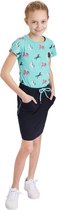 Meisjes rok terry marine/aqua | Maat 140/ 10Y