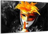 Masque de peinture sur toile | Noir, gris, orange | 140x90cm 1 Liège