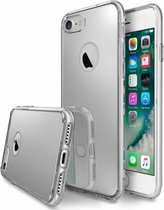 Zilverkleurig siliconen cover met spiegel/mirror achterkant voor een optimale bescherming van de Apple Iphone 7, bling bling case, zilver , merk i12Cover
