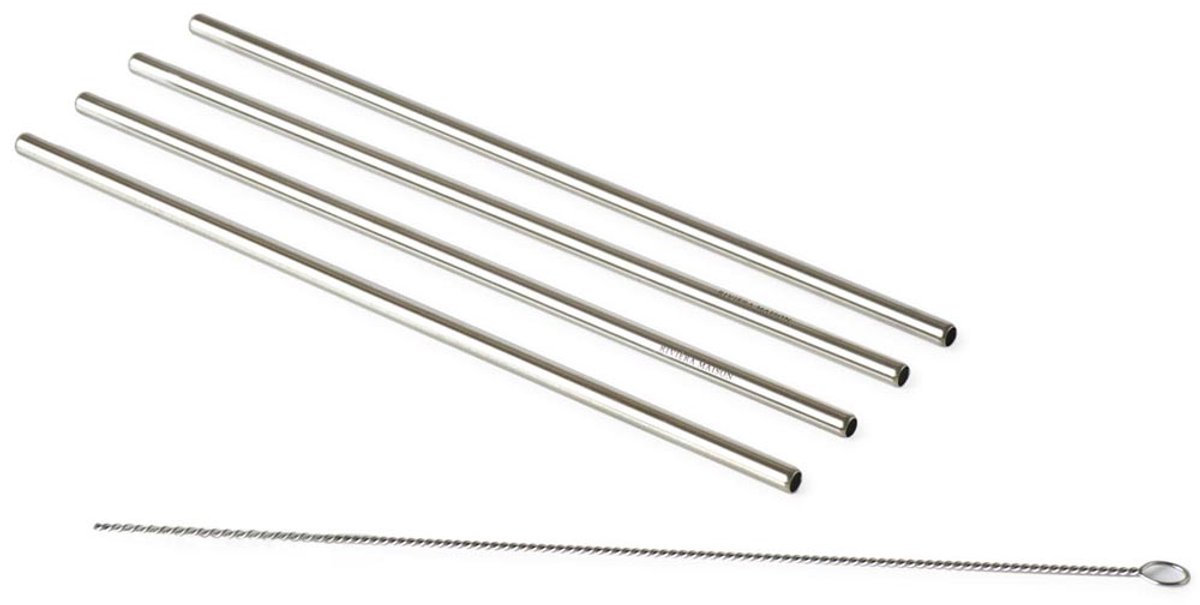 Rivièra Maison - Happy Straws Metal Black 4stuks - Rietjes - Metaal - Zwart