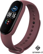 Siliconen Smartwatch bandje - Geschikt voor  Xiaomi Mi Band 5 / 6 siliconen bandje - wijnrood - Strap-it Horlogeband / Polsband / Armband